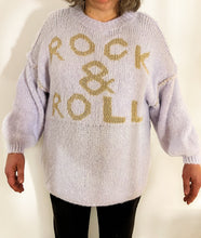 Lade das Bild in den Galerie-Viewer, Damen Oversize Kuscheliger Strickpullover ROCK &amp; ROLL
