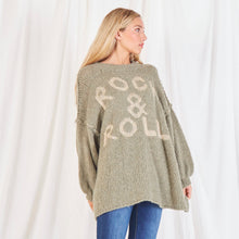 Lade das Bild in den Galerie-Viewer, Damen Oversize Kuscheliger Strickpullover ROCK &amp; ROLL
