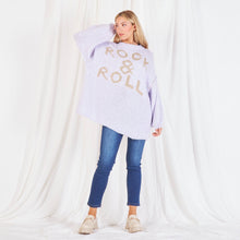 Lade das Bild in den Galerie-Viewer, Damen Oversize Kuscheliger Strickpullover ROCK &amp; ROLL
