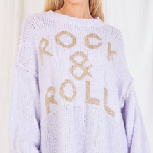 Lade das Bild in den Galerie-Viewer, Damen Oversize Kuscheliger Strickpullover ROCK &amp; ROLL
