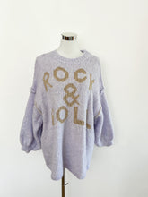 Lade das Bild in den Galerie-Viewer, Damen Oversize Kuscheliger Strickpullover ROCK &amp; ROLL
