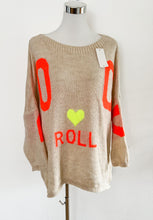 Lade das Bild in den Galerie-Viewer, STRICKPULLOVER MIT SCHRIFTZUG ROCK
