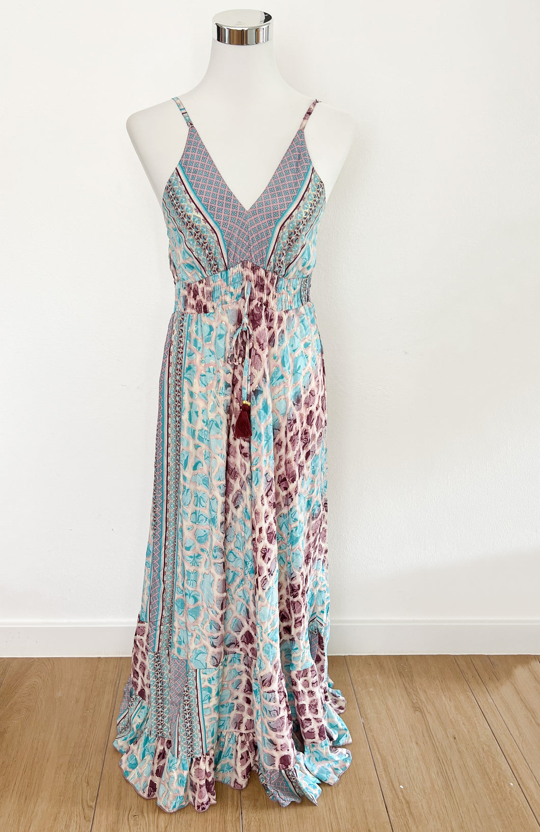 Boho Seide Sommer Maxikleid