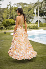 Load image into Gallery viewer, Boho maxi dress with an open back
