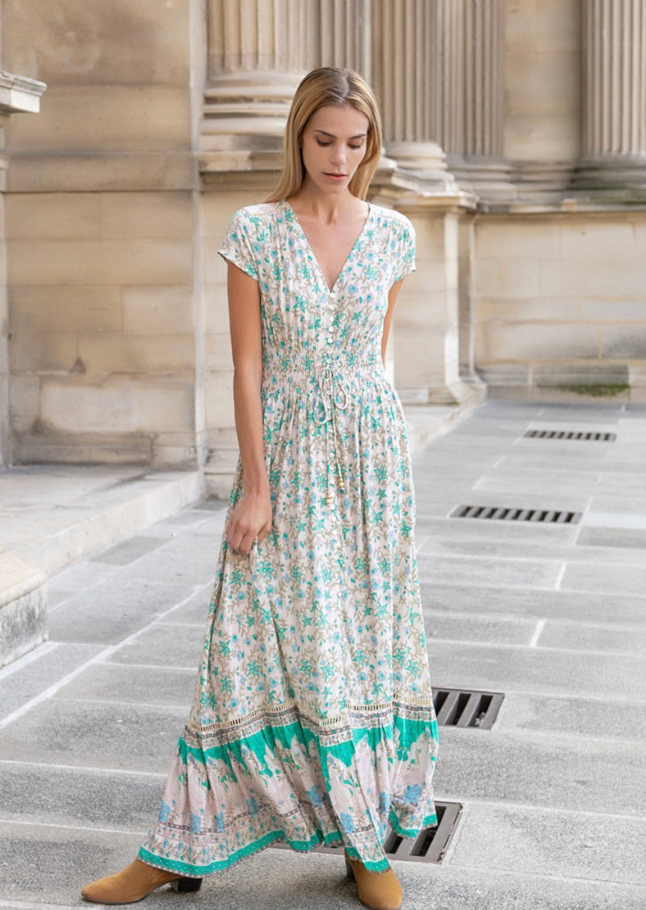 Boho Maxikleid mit Blumendruck