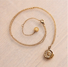 Load image into Gallery viewer, STAINLESS STEEL FINE CHAIN WITH ROUND CHARM MOON / SUN - GOLD
