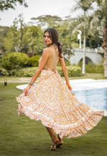 Load image into Gallery viewer, Boho maxi dress with an open back
