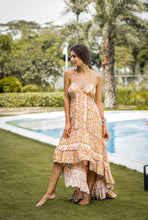 Load image into Gallery viewer, Boho maxi dress with an open back
