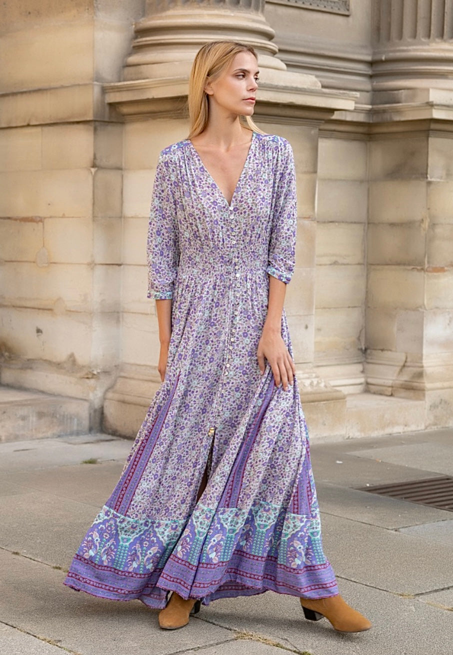 Boho Maxikleid mit Blumendruck