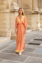 Carica l&#39;immagine nel visualizzatore di Gallery, Boho Kaftan Maxikleid mit orientalischen Blumen
