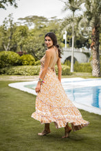 Load image into Gallery viewer, Boho maxi dress with an open back
