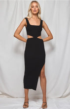 Lade das Bild in den Galerie-Viewer, Damen Geripptes Cut out Midi Strickkleid mit seitlichen Schnitt
